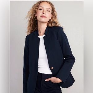 Old Navy Notched-Collar Pixie Blazer for Women Navy Blue XS